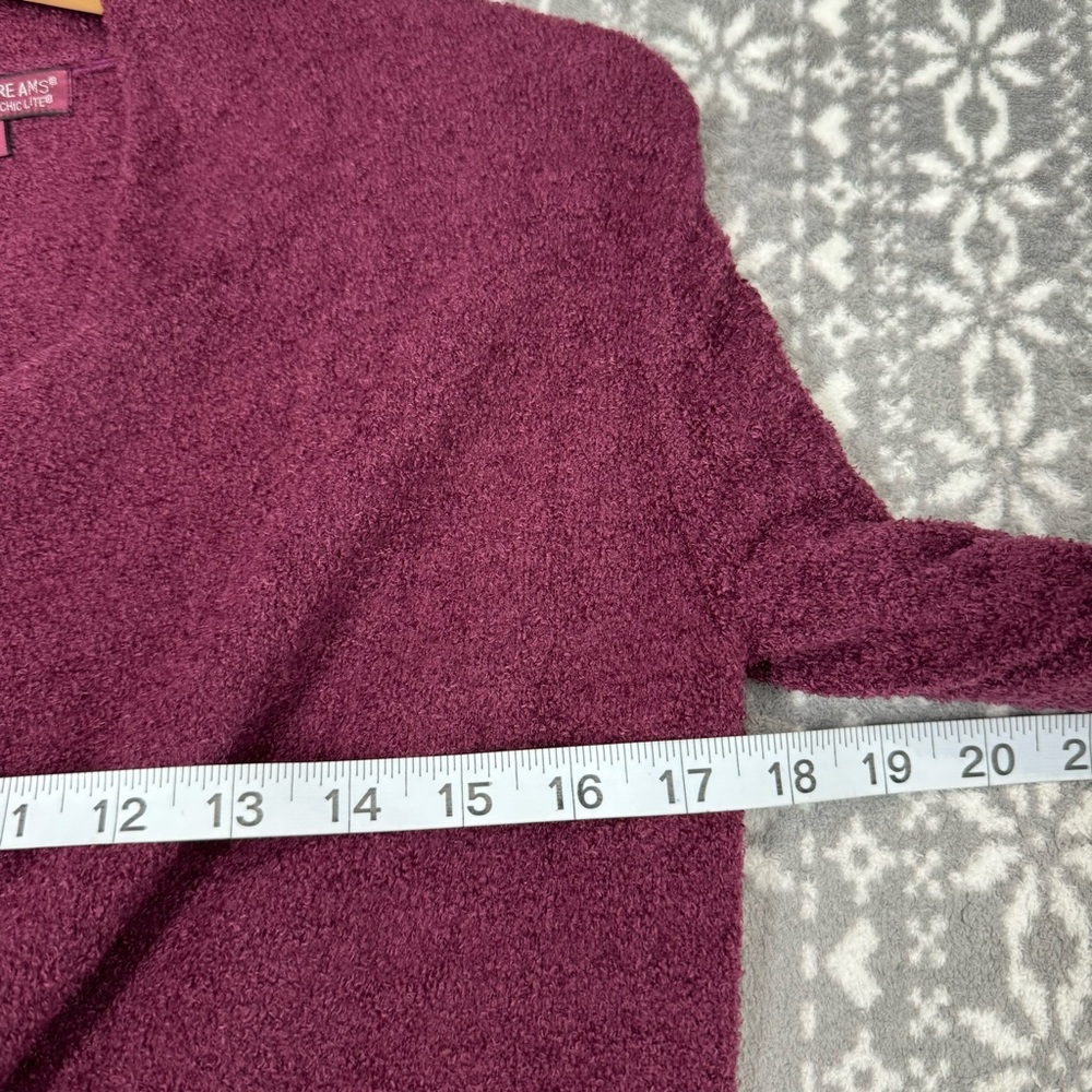 Barefoot Dreams Cozychic Lite Cardigan Berry Burgundy Size S/M Loungewear - Picture 12 of 12